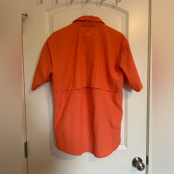 Magellan outdoors Men's Orange Short Sleeve button down Shirt - Picture 5 of 5